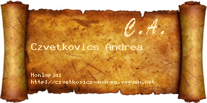 Czvetkovics Andrea névjegykártya