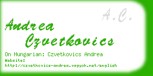 andrea czvetkovics business card